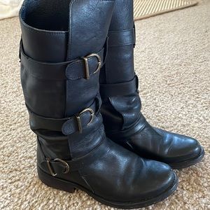 Black Steve Madden leather Moto boots size 7.5